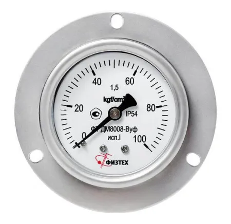 Вакуумметры, мановакуумметры, манометры общетехнические пылевлагозащищенные ДВ8008-ВУф, ДА8008-ВУф, ДМ8008-ВУф исп 1 Без заполнения