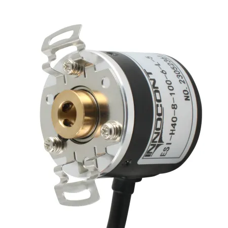 Инкрементальный энкодер D=40мм, полый вал 10мм, 2000 имп/об, 5VDC, выход TTL, IP54, -20…+80°C, радиальный кабель 2м