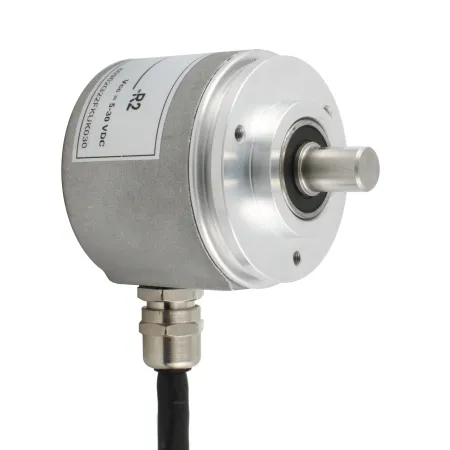 Инкрементальный программируемый энкодер D=50мм, выступающий вал 10мм, 3000 имп/об, 5…30VDC, выход TTL/HTL с инверсие