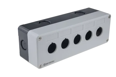 Корпус кнопочного поста, 5 отверстий, серый, IP54