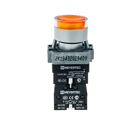 Кнопка с подсветкой желтая 24V 1NO