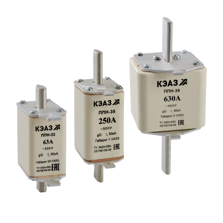 Вставка плавкая ППН-39-X0-3-125А-УХЛ3-КЭАЗ, 3 шт